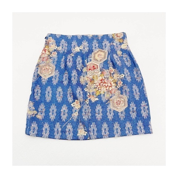 Zara Dresses & Skirts - Zara Blue Patterned Pencil Skirt Above Knee SZ XS
